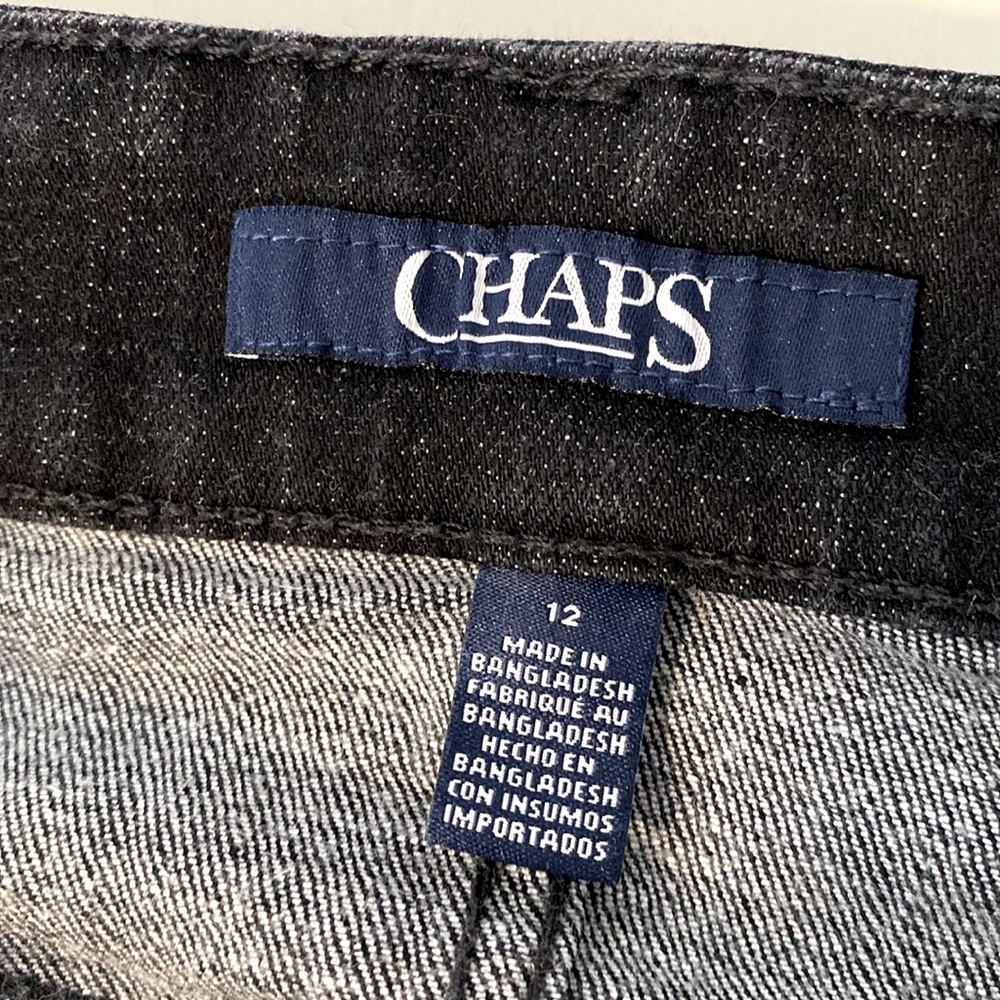 Chaps Denim Skirt Black Size 12 - Picture 4 of 5